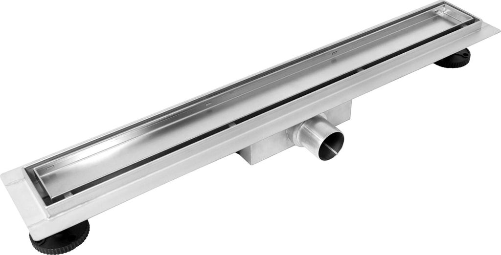 Balneo Duschablauf Duplex Next mit doppelseitigem Paneel und Siphon Set 160 cm Edelstahl silber Chrom