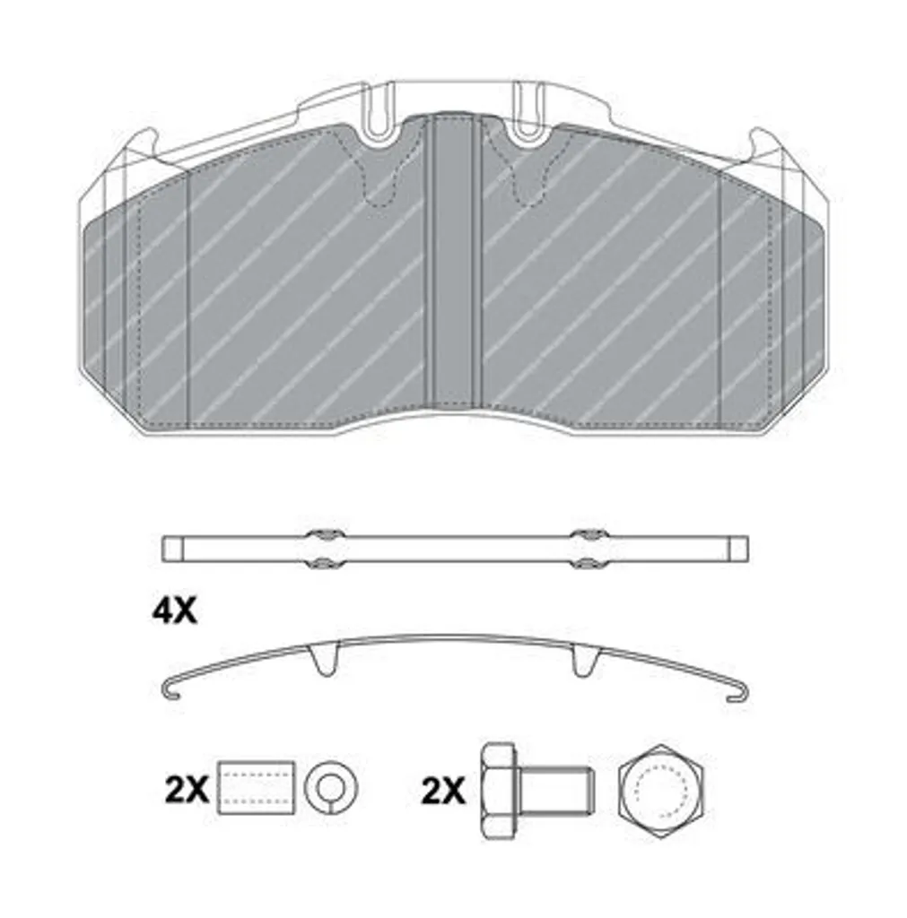 Plaquettes de frein FERODO FCV1656B pour bus IVECO URBANWAY et Crealis