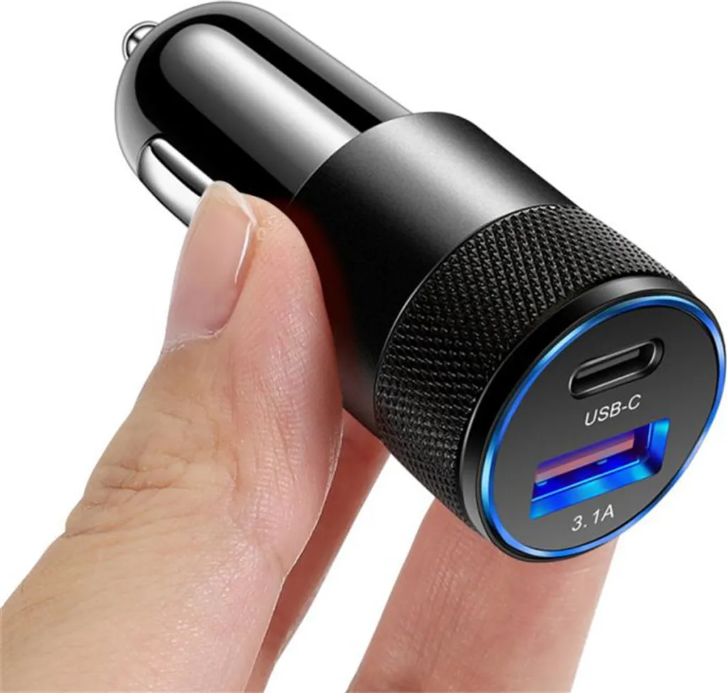 Caricabatterie Auto USB 3.1A 15W Nero | Adattatore Accendisigari Veloce - 1