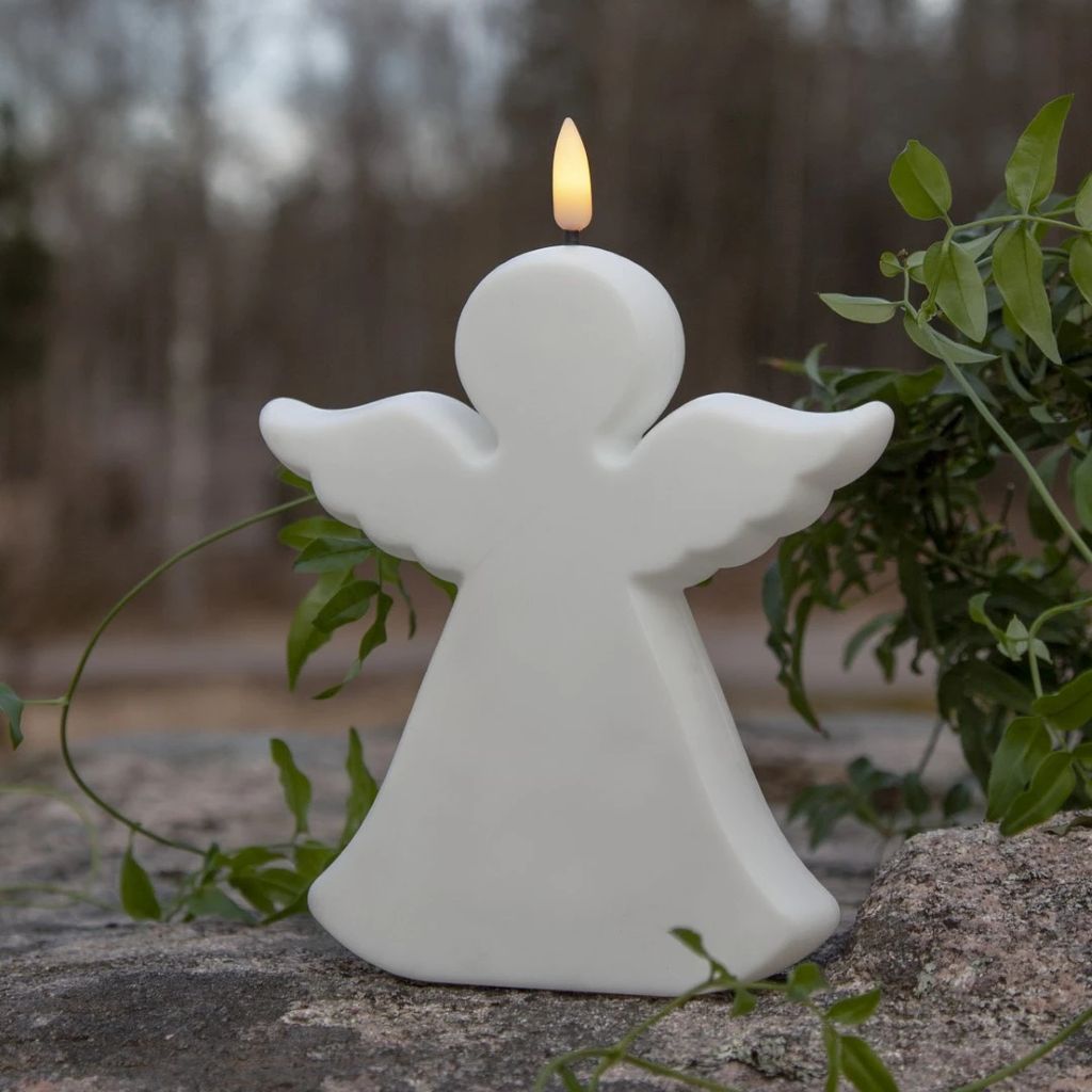 Świeca Led FLAMME biała Aniołek 18cm IP44 Zdjęcie produktu 