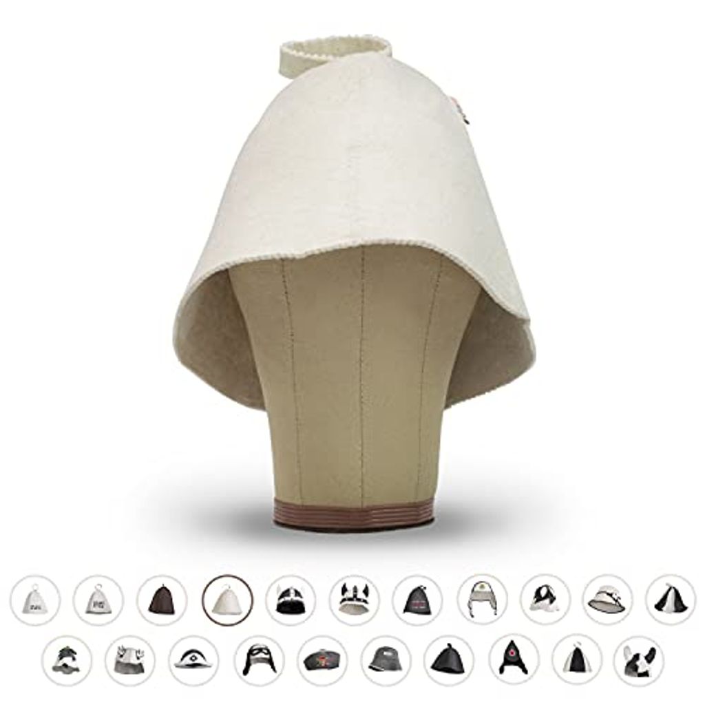 LoWell Saunahut - Filzhut für Damen und Herren inkl. Sauna-Ratgeber - Ideales Sauna Zubehör für ein einzigartiges Wellness Erlebnis - Farbe we...