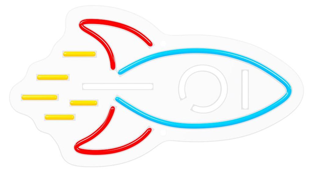 Forever Light Neon PLEXI LED ROCKET multicolor NNE18, Produktbild 