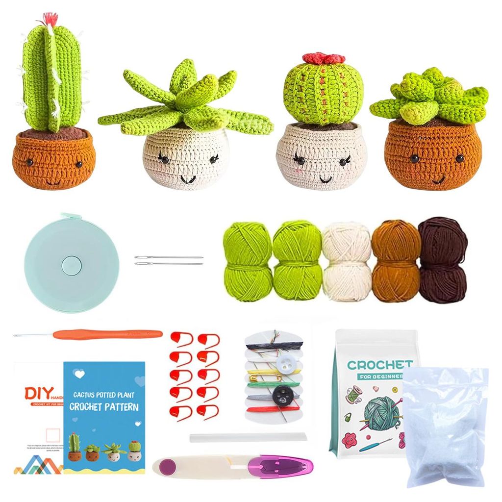 Häkelset für Anfänger, Häkel-Starterset, Häkel- und Strickset für Anfänger, DIY-Bastelarbeiten mit Häkelnadeln, Häkelset für Anfänger f...