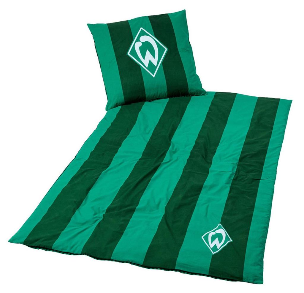 SV Werder Bremen GOTS Wendebettwäsche Streifen Produktbild 
