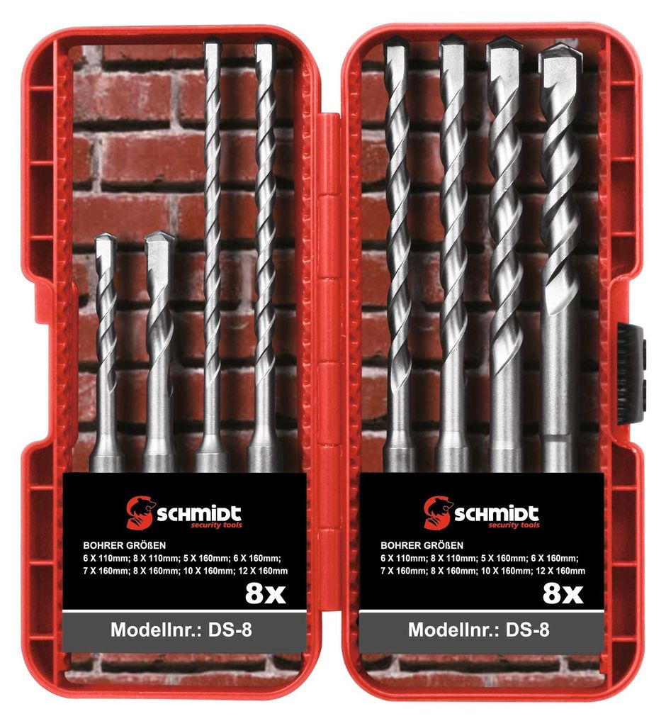 SCHMIDT security tools SDS-Plus Bohrer Set DS-8 Box 8-tlg Ø Produktbild 