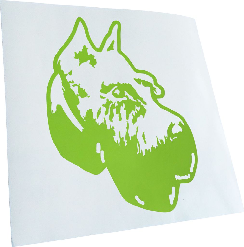 Kiwistar - Autoaufkleber - Giant Schnauzer Hund - Lindgrün - 60x43cm - Aufkleber für Auto, Laptop, Fahrrad, LKW, Motorrad mehrfarbig JDM Decal Ra...