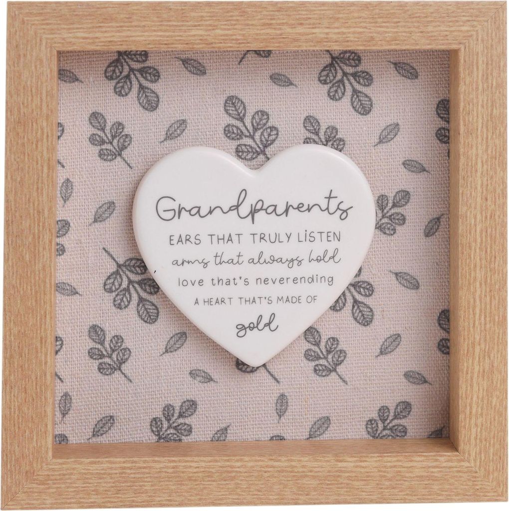 Celebrations - "Moments Grandparents" Gerahmte Plakette WD3430 (Einheitsgröße) (Naturweiß/Braun)