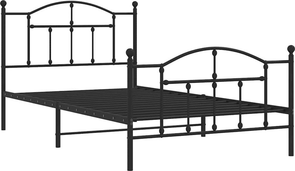 vidaXL Bettgestell mit Kopf- und Fußteil Metall Schwarz Produktbild 