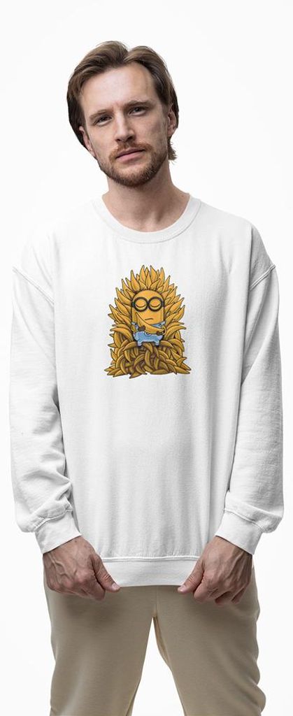 D&B Design Uni Pullover SWMO00031 Minions Weiß-Größe XL