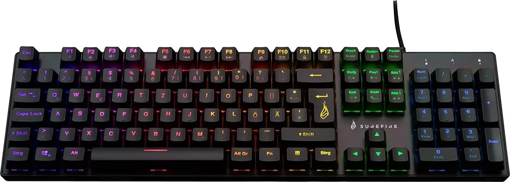 Clavier Gamer RVB M2 Verbatim 48718 QWERTZ Allemand pour PC de Bureau