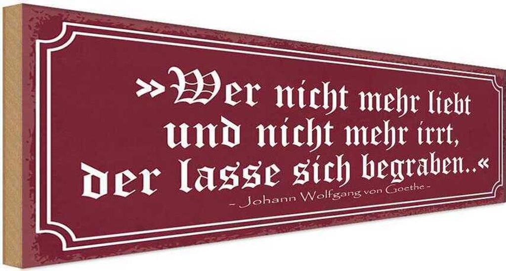 vianmo Holzschild 10x27 cm wer nicht mehr liebt und irrt Produktbild 