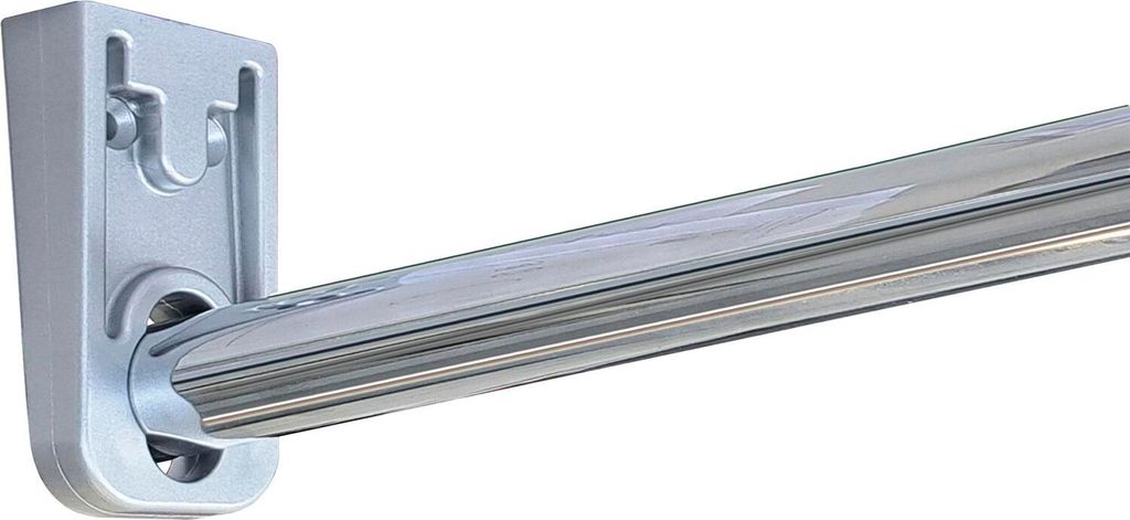 Corbetta Kleiderstange ausziehbar 700-1100mm, ø 19/22mm + Endkappen & Rohrträger