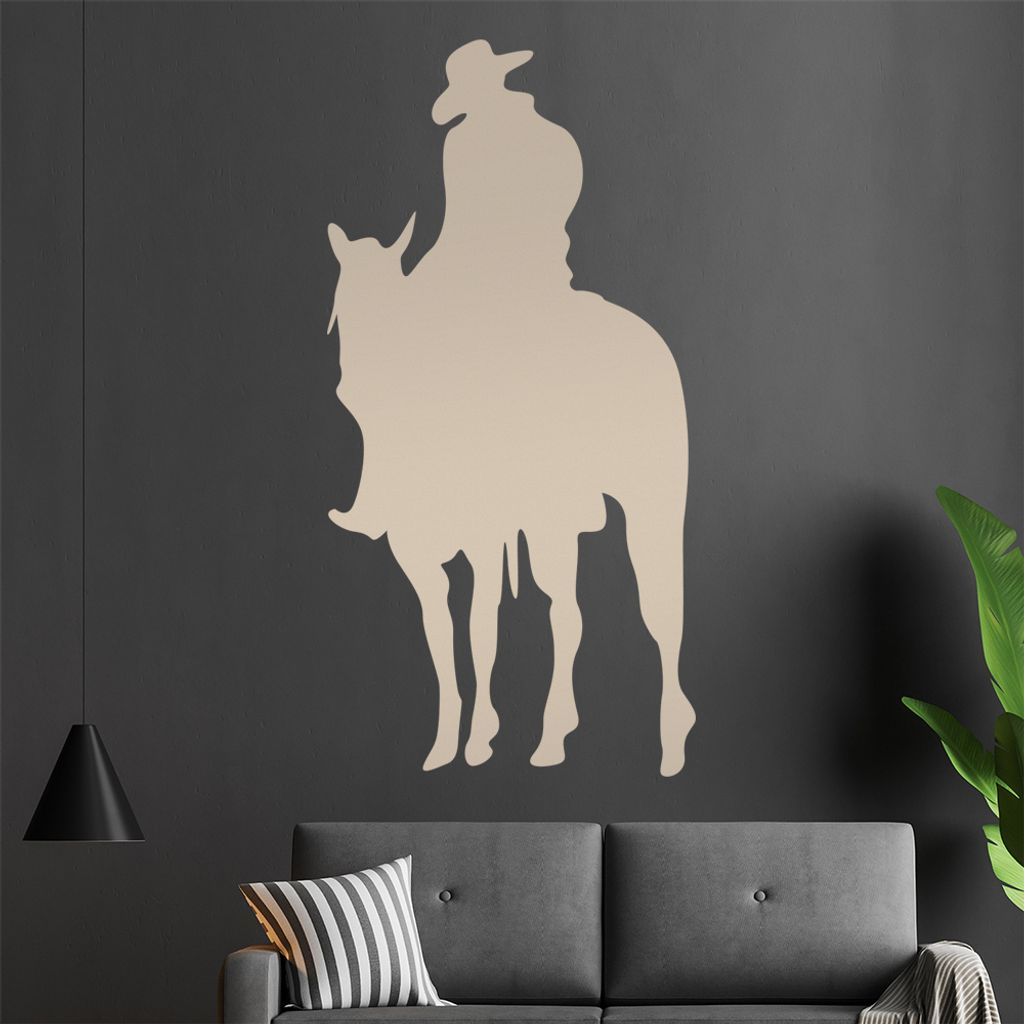 Cowboy Wandtattoo in 6 Größen - Wandaufkleber Wall Sticker - Dekoration, Küche, Wohnzimmer, Schlafzimmer, Badezimmer