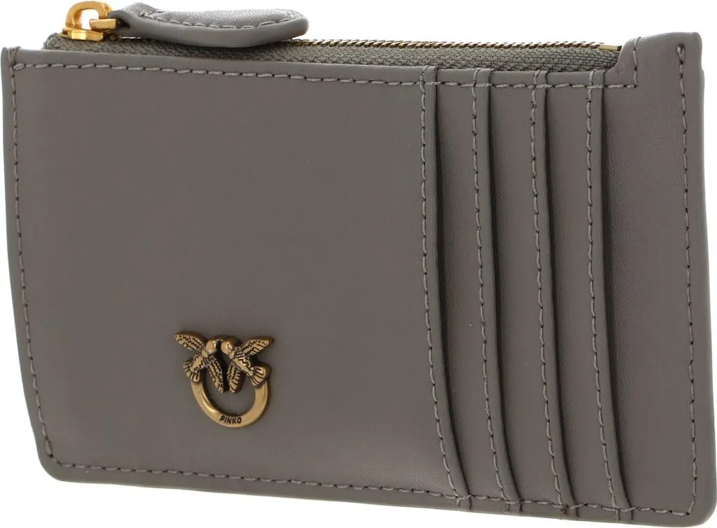 Portacarte PINKO Airone Walnut: L'accessorio Chic in Grigio Talpa