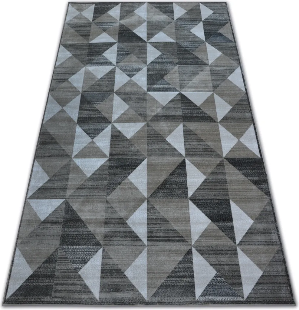 Grand Tapis de Salon Design Triangles Marron 185x275 cm - NOBIS Vision