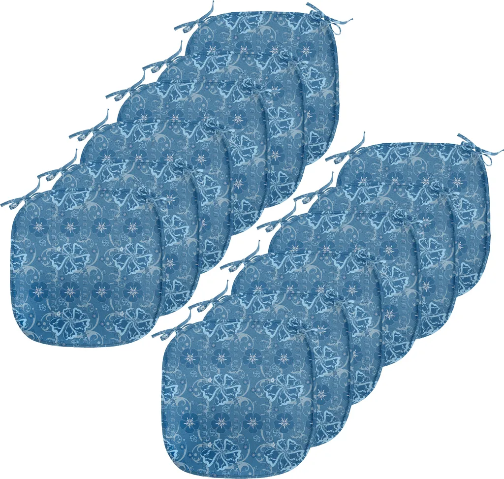 Set 12 Cuscini Sedie Cucina ABAKUHAUS Antimacchia Blu Luau 40cm