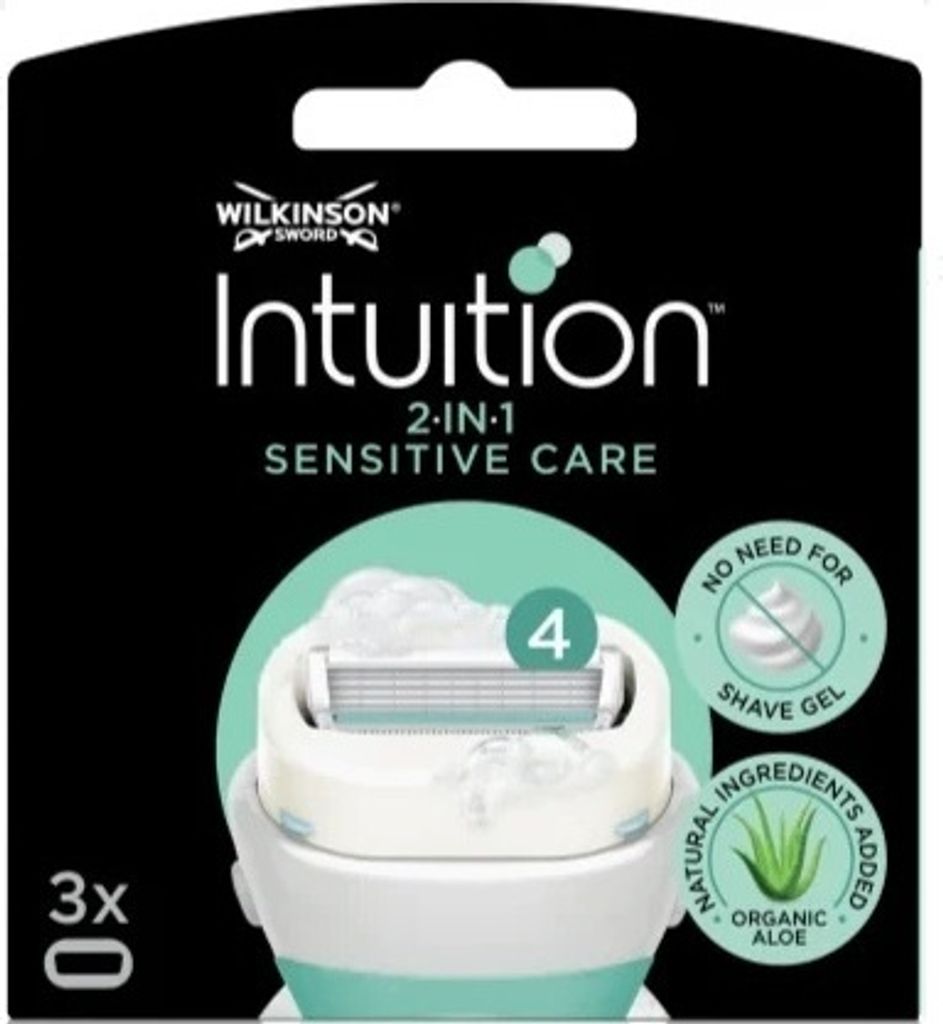 Wilkinson Sword Intuition Sensitive Care, Ersatz-Rasierklingen für Frauen, 4 Stück