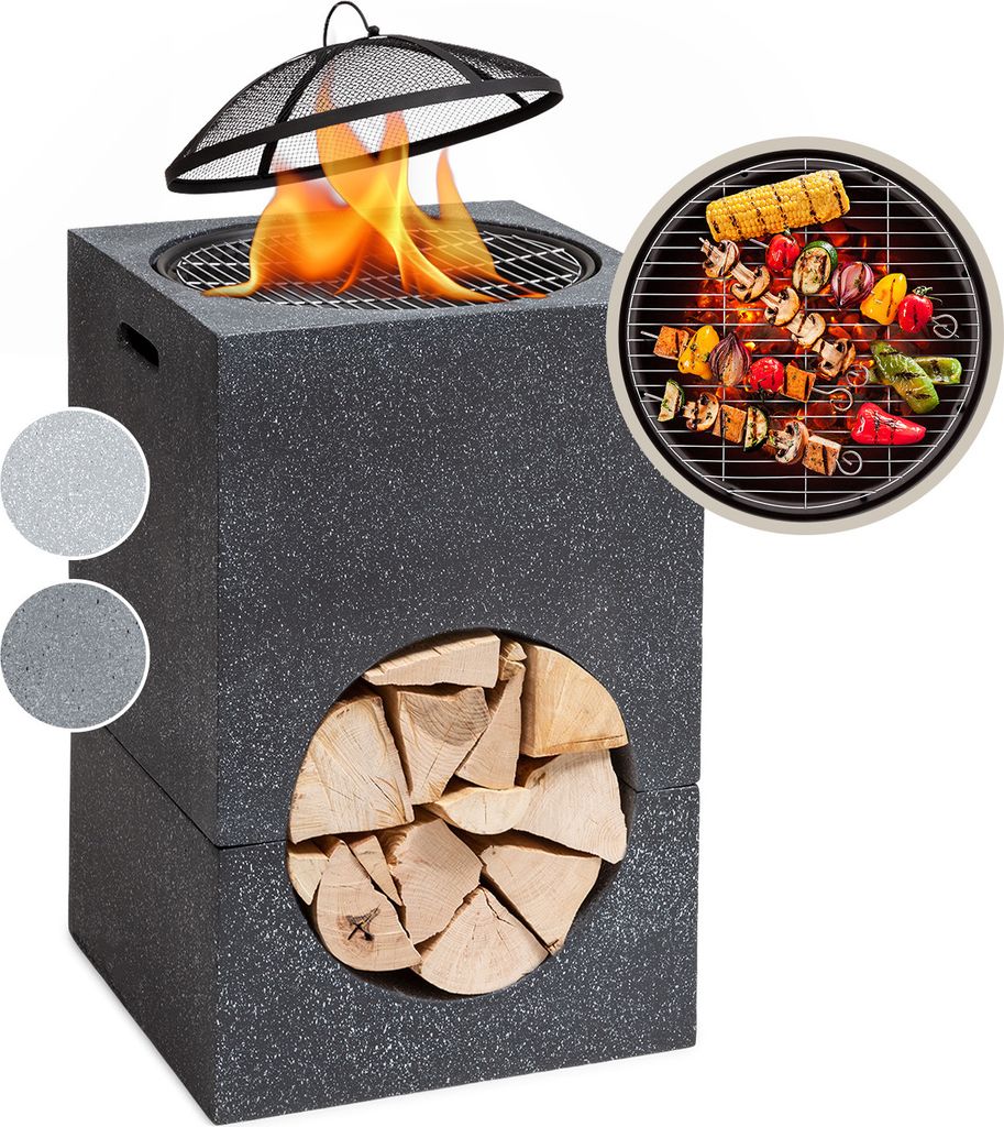 blumfeldt Monolith Feuerschale mit Grill MGO & Stahlschale Produktbild 