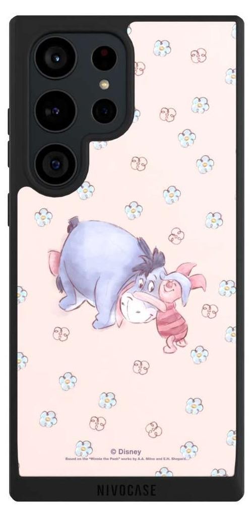 NIVOCASE Handyhülle für Samsung Galaxy S23 Ultra Hülle NIVOpure Case Schwarz Disney Esel Winnie Puuh Ferkel