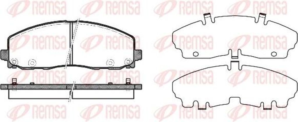REMSA 1484.04 Bremsbelagsatz, Scheibenbremse OE 68144163AF kompatibel mit Voyager, Freemont, Routan