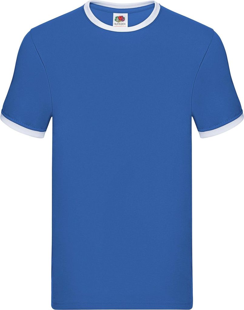 Fruit of the Loom Valueweight Ringer T-Shirt Farbe: royal/weiß Größe: 2XL