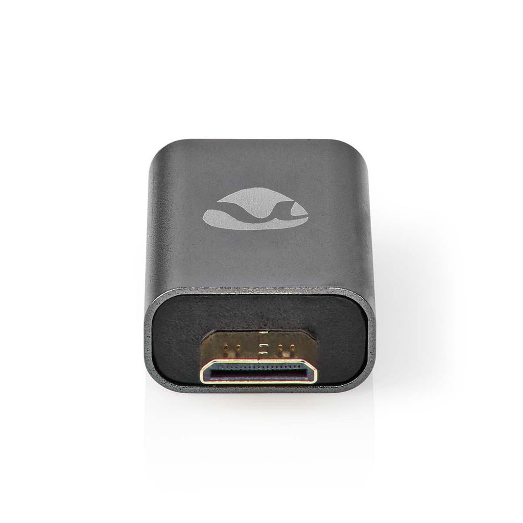 Nedis HDMI -Adapter - HDMI Mini Stecker / HDMI Stecker - HDMI Ausgang - Vergoldet - Gerade - Aluminium - Gun Metal Grau - 1 Stück - Verpackung mit...