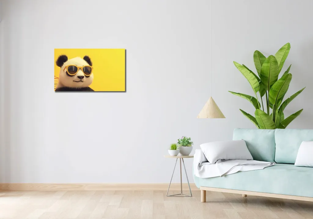 Quadro 70x40 cm Panda in vacanza - 2