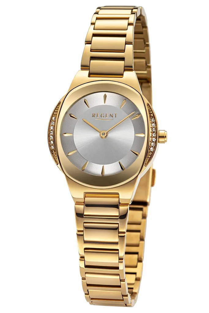 Regent montre Femme F-1490 : montre bracelet élégante en acier argenté