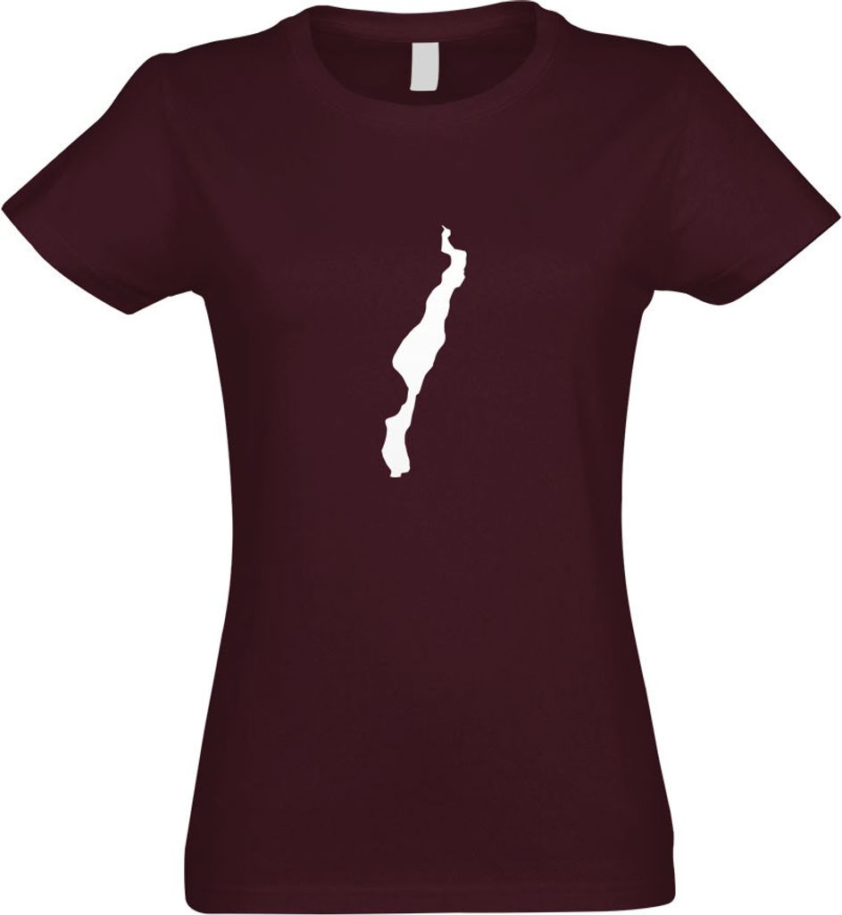 Kiwistar - T-Shirt tailliert - Damen - Burgund - Königssee - Deutschland - See - mit Motiv Bedruckt - Funshirt Design - Sport - Freizeit - Damen - S
