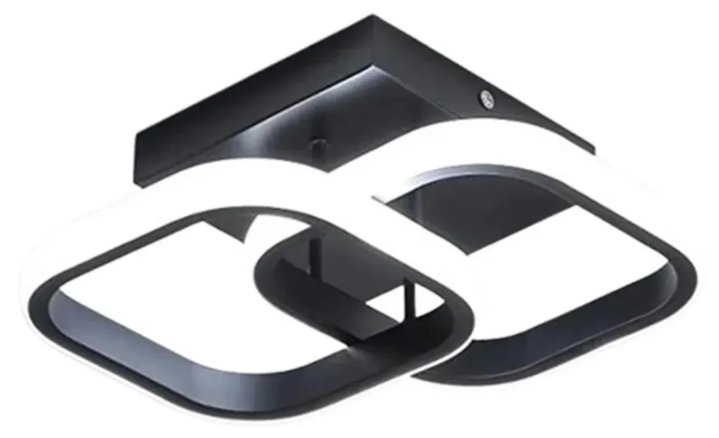 Plafonnier LED Carré 22W - Luminaire Noir avec 3 Températures de Couleur