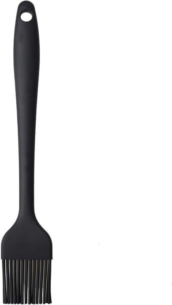 21 cm Silikon-Backpinsel, hitzebeständiger Küchenpinsel, antihaftbeschichteter Grillpinsel, geeignet zum Backen und Grillen (schwarz)