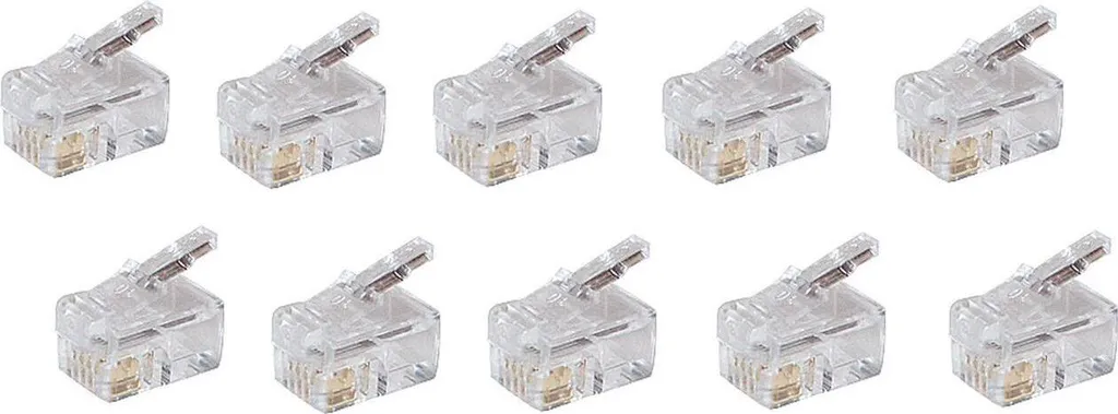 Connecteur RJ10 4P4C shiverpeaks BASIC-S pour Câble Rond - Lot de 10