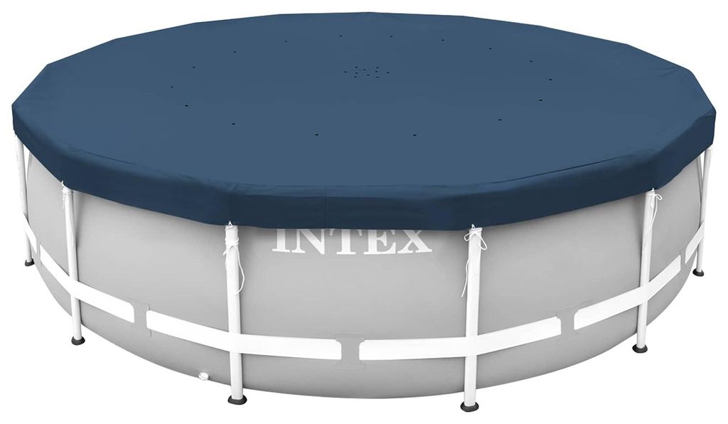 Intex Deluxe Pool Abdeckplane Rund Frame Ø 457 cm Blau Produktbild 