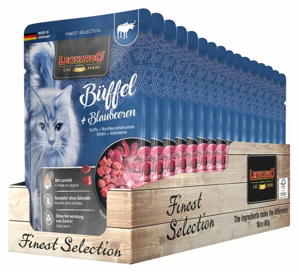 LEONARDO buffalo + čučoriedky 16x 85g Obrázok produktu 