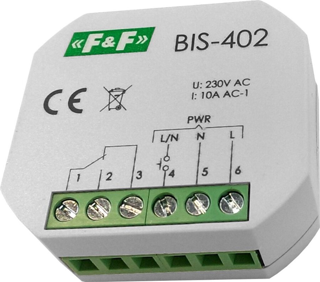 F&F | Bistabiler Relais BIS-402 - Schwarz - Elektronisch - Lichtsteuerung - Mehrere Schaltpunkte