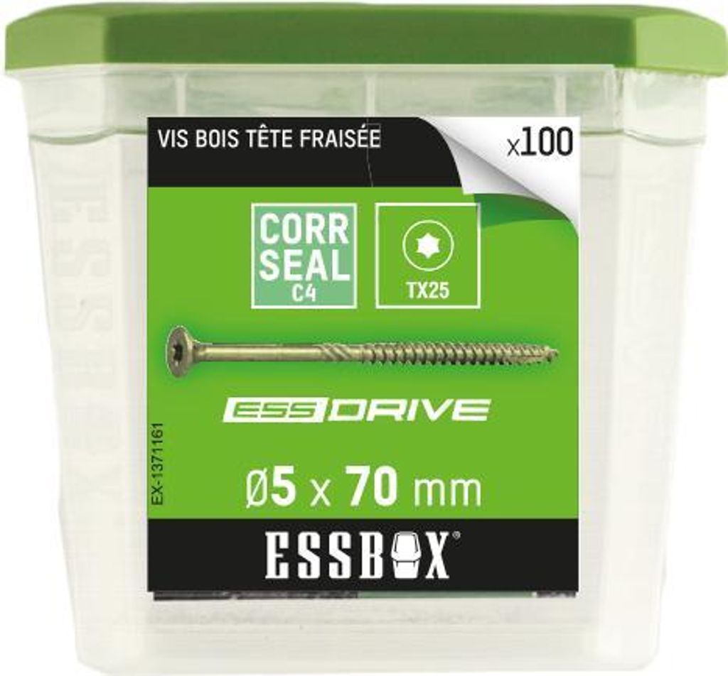 ESSBOX SCELL-IT Holzschraube - Ø5 mm x 70 mm - Packung mit 100 Stück - EX-1371161