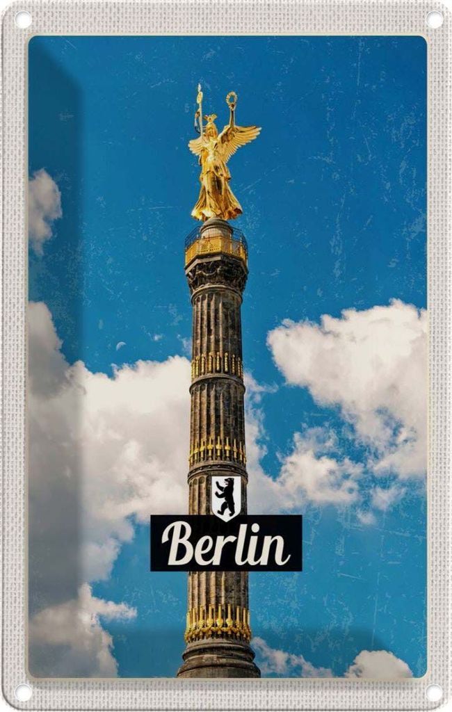 vianmo Blechschild 30x20 cm Berlin DE Reiseziel Siegessäule Bildmotiv Reisemotiv Abenteuer Reisen Urlaub