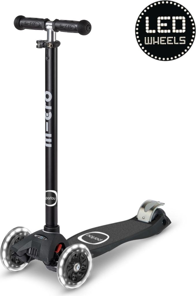 Monopattino per bambini Maxi Micro Deluxe LED nero-grigio Immagine del prodotto 