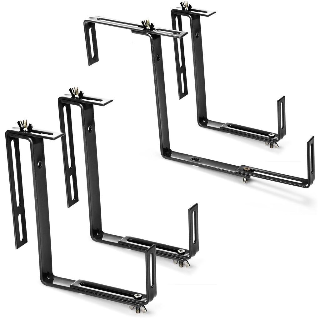 com-four® 4x Blumenkastenhalter für Balkon-Brüstungen und Produktbild 