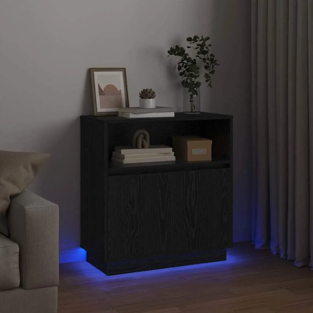 Mobili Credenza Casa con LED Rovere Marrone 72x34x61 cm Legno Ingegnerizzato - Mobili