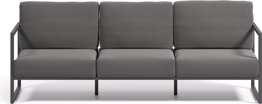 3- Sitzer Sofa Comova 225 x 85 x 85 cm Dunkelgrau Sitzgelegenheit Gartenmöbel