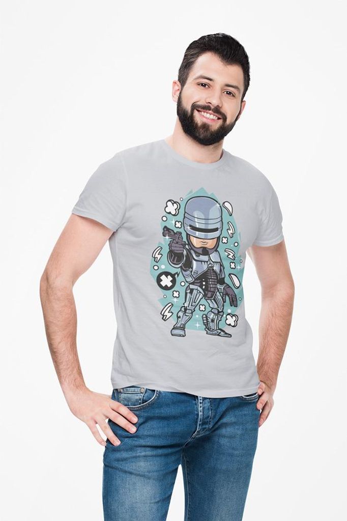 D&B Uni Polo PC00092 Robocop Grau-Größe M