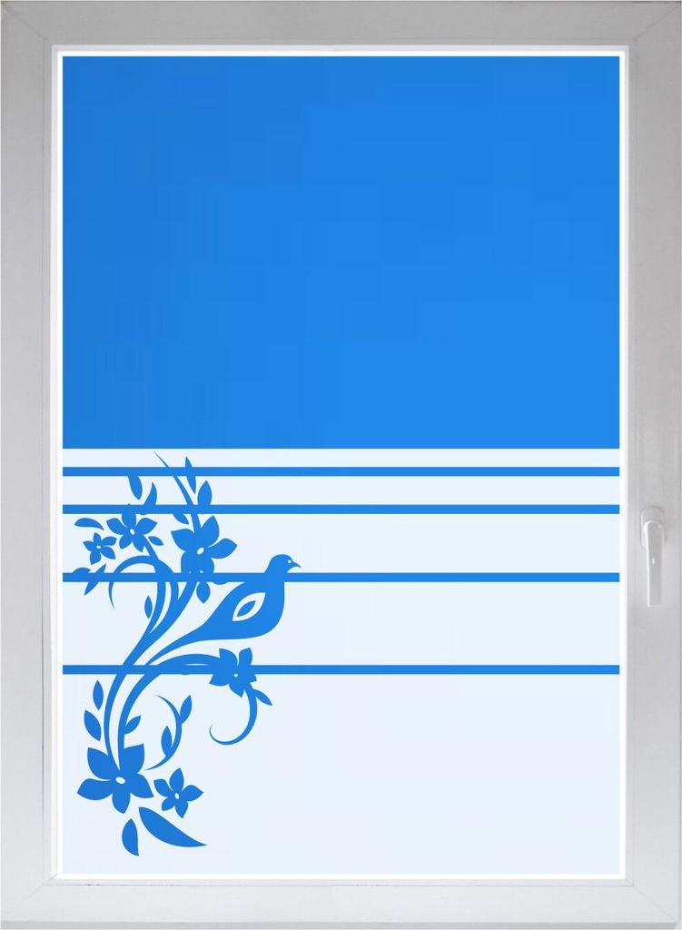 INDIGOS UG Fensterfolie Fensterbild Sichtschutzfolie Glasdekor Ornament satiniert blickdicht ORACAL - 1200mm Breite x 500mm Höhe