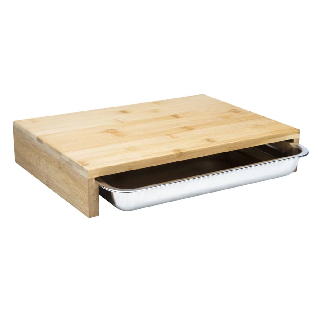 HI Schneidebrett mit Tablett 38x27x7 cm Bambus Produktbild 