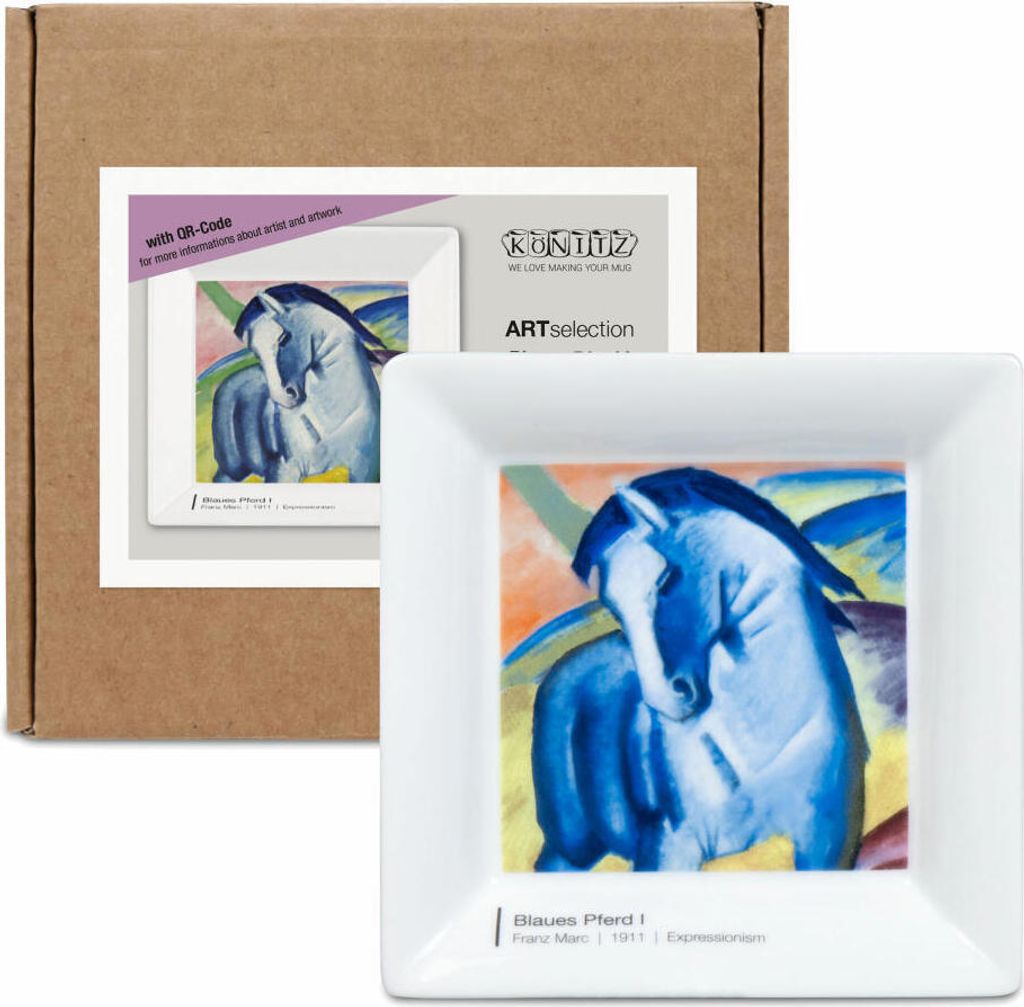 Könitz Vide Poche Blaues Pferd I - Franz Marc im Geschenkkarton, Schale, Porzellan, Bunt, 13 x 13 cm, 11 5 922 2718
