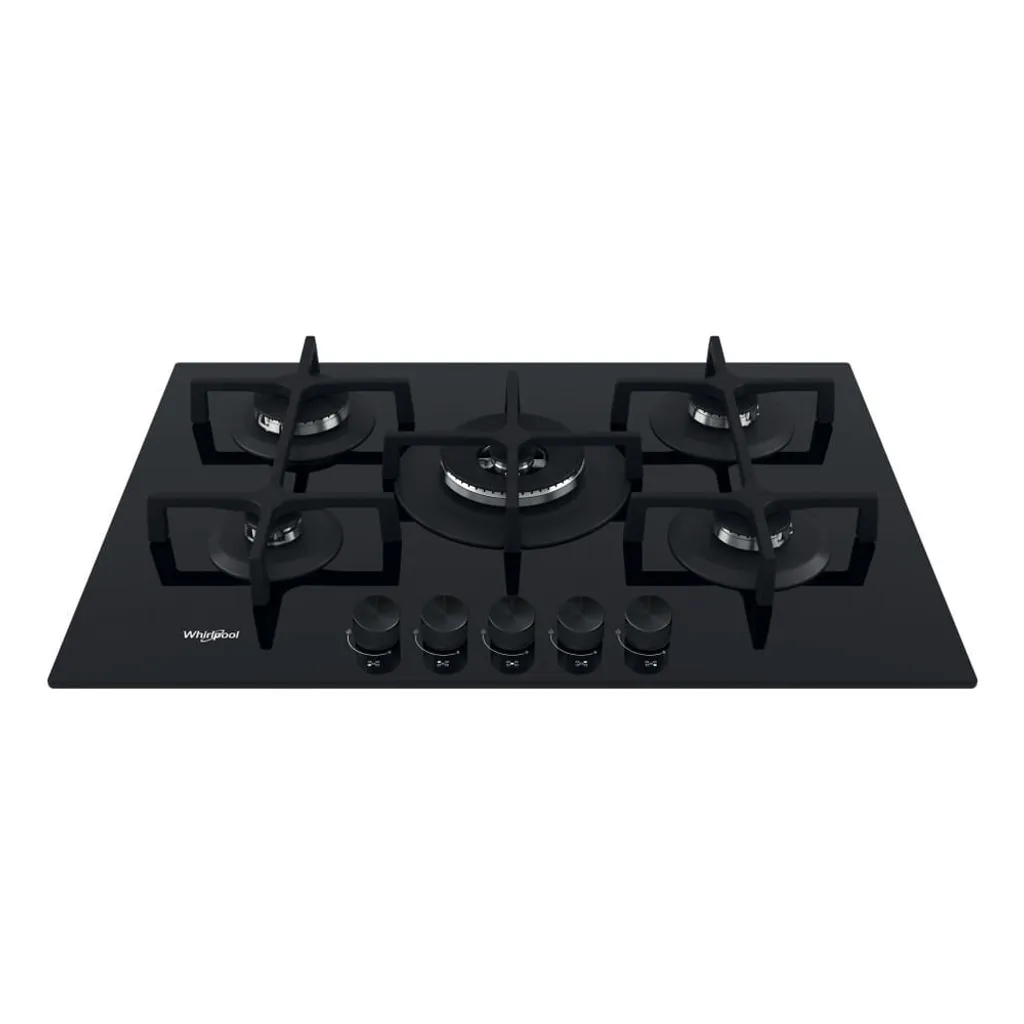 Whirlpool GOA 7523/NB1 Table de cuisson gaz 5 feux encastrable 73cm noir