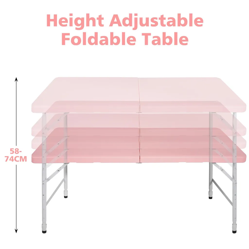 Table pliante réglable 125 cm : stable, facile à ranger et à porter