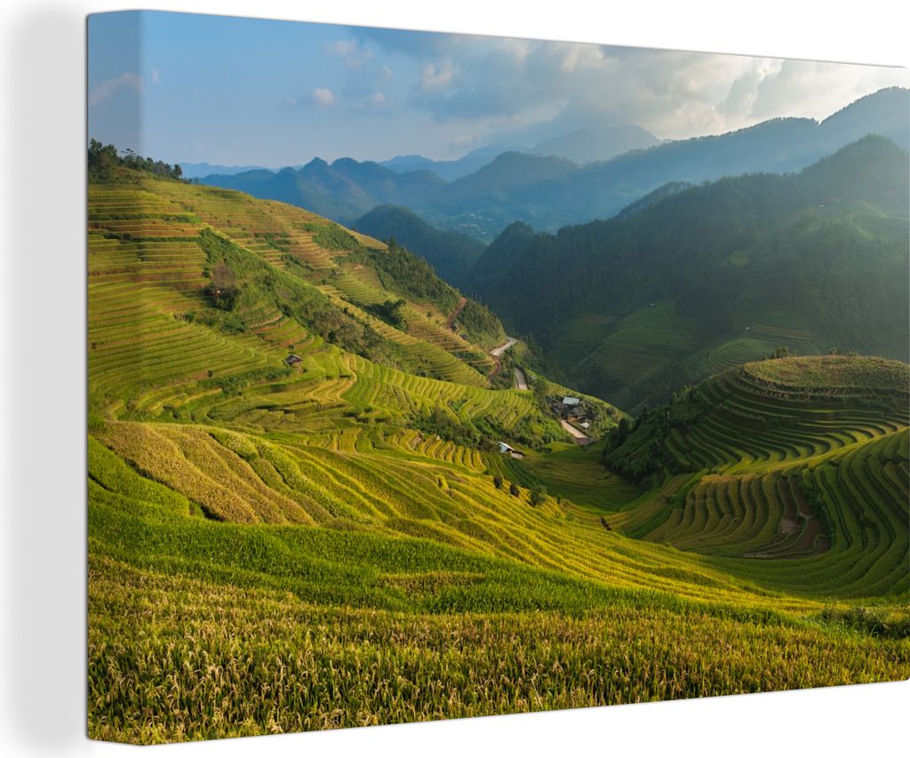 OneMillionCanvasses - Leinwandbilder - 150x100 cm, Reisfelder auf Bali, Wandbilder Kunstdruck Wanddekoration