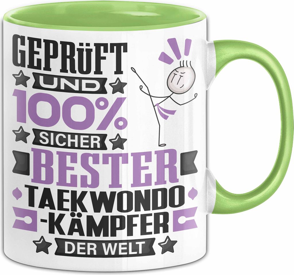 Taekwondo-Kämpfer Geschenk Lustiger Spruch für Taekwondo-Kämpfer Geschenkidee Bester Taekwondo-Kämpfer Der Welt (Grün)