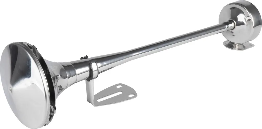 Corne de Fanfare Chrome 520mm 12V 24V HighTone 115dB pour Auto Moto